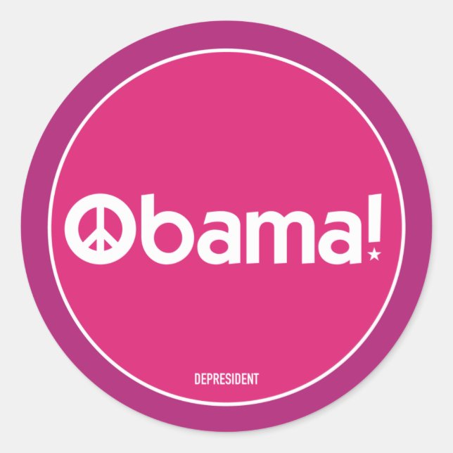 Pink Obama for Peace Sticker (Front)