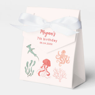 Pink Ocean Birthday Party Favor Box