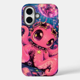 Pink Octopus Underwater Party iPhone Case