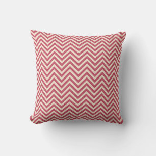 Pink Off-White Chevron Geometric Pattern Throw Pillow