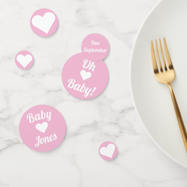 Pink Oh Baby Customizable Confetti (Group)