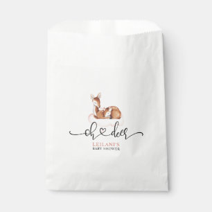 Pink Oh Deer Watercolor Baby Shower Favour Bag