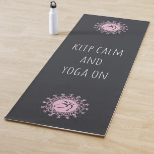 Pink Om & Mandala Keep Calm and Yoga On Mat