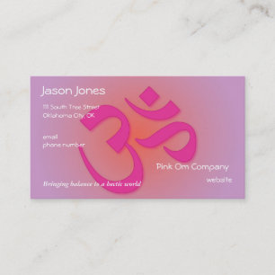 Pink OM symbol business card