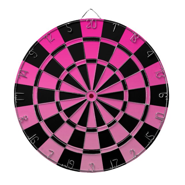 Pink Ombre And Black Dartboard (Front)