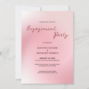 Pink Ombre Background Engagement Invitation