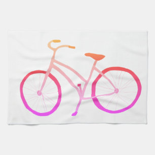Pink ombre bicycle bike velo kitchen towel