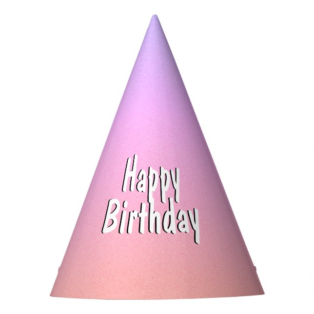 Pink Ombre Birthday Party Hat (Front)