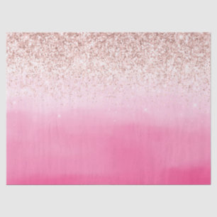 Pink Ombre Blush Glitter Sparkle Tissue Paper