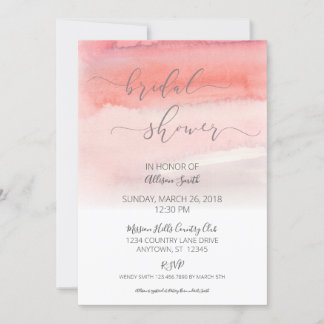 Pink Ombre Bridal Shower Invitation