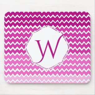 Pink Ombre Chevron Personalized Mouse Pad