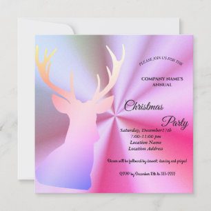 Pink ombre Christmas party invitation