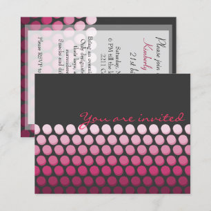 Pink Ombre Dots Invitation