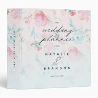 Pink Ombre French Garden Floral Planner Binder