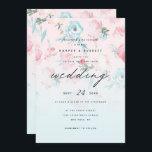 Pink Ombre French Garden Shabby Floral Wedding Invitation<br><div class="desc">Chic Ombre French Garden Floral Peony Casual Format Wedding Invitations - with hand painted watercolor flowers and foliage, and elegant script calligraphy font. A charming vintage look in a pastel colour palette that is perfect for a spring or summer garden wedding. With feelings of the French countryside, this soft romantic...</div>