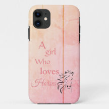 Pink Ombré Girl Who Loves Horses Script Girly