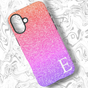Pink Ombre Girly Printed Glitter Stylish and Cute iPhone 16 Plus Case