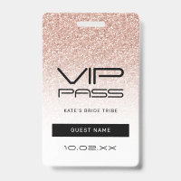 Pink Ombre Glitter Bachelorette VIP Pass Lanyard