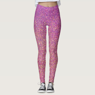 Pink Ombre Glitter Background Leggings