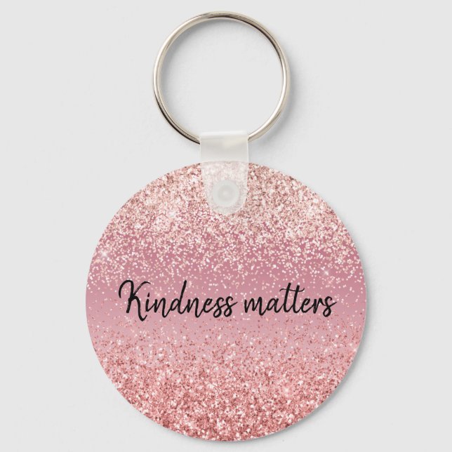 Pink Ombre Glitter Keychain (Front)