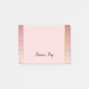 Pink Ombre Gold Chic Circles Post-it Notes