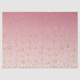 Pink Ombre Gold Chic Circles Tissue Paper