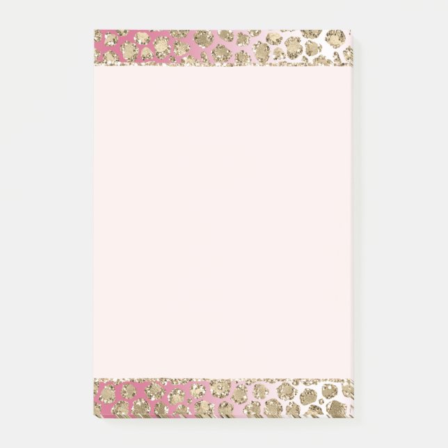 Pink Ombre Gold Glitter Glitz Leopard Print       Post-it Notes (Front)
