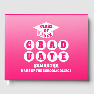 Pink Ombre Gradient Graduation Guest Book
