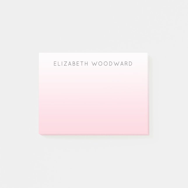 Pink Ombre Gradient Personalized Post-it Notes (Front)