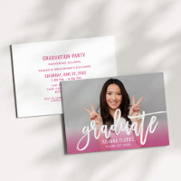 Pink Ombre Graduate Brush Photo Graduation Party