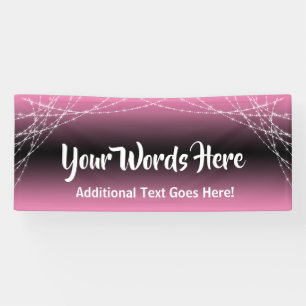 Pink Ombre Light Strings Add Your Own Text Banner