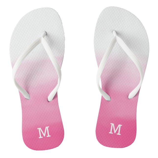 Pink Ombre Monogram flipflops (Footbed)