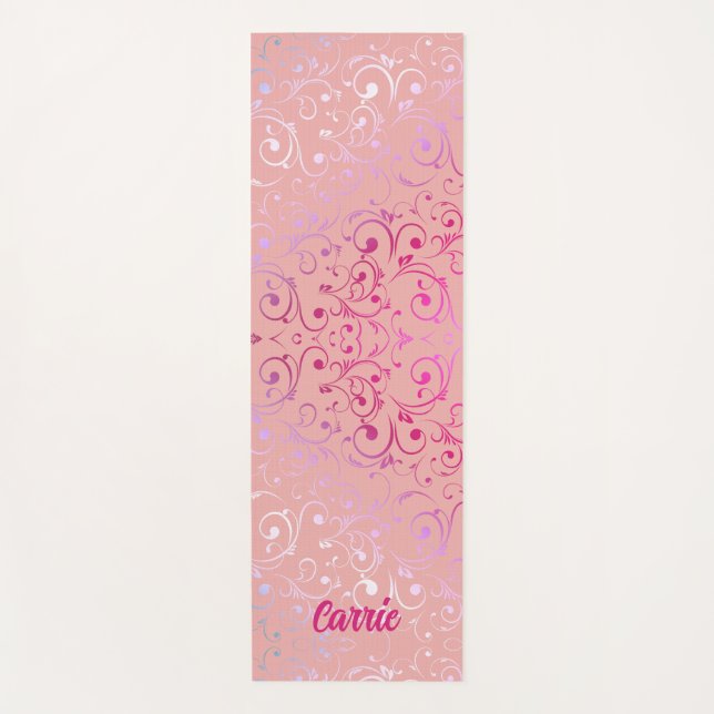 Pink Ombre Pattern Yoga Mat (Front)