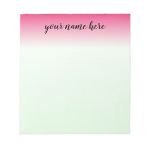 Pink Ombre Personalized Notepad