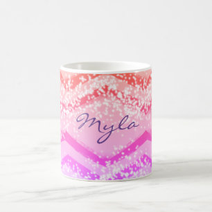 Pink Ombre Personalized Zig Zag Coffee Mug