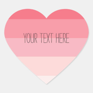 Pink Ombre Stripes Heart Sticker