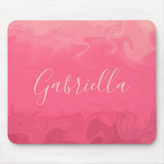 Pink Ombre With Name Mouse Pad (Front)