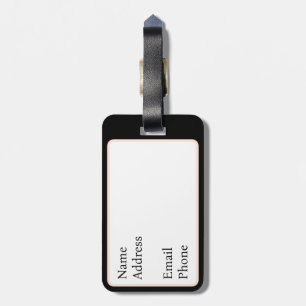 Pink on Black Design Luggage Tag