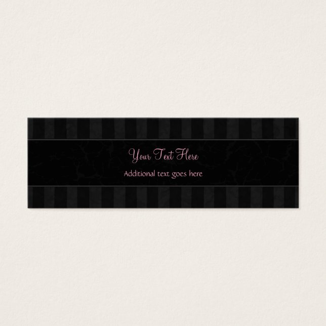 Pink on Black Floral Wisps, Stripes with Monogram (Front)