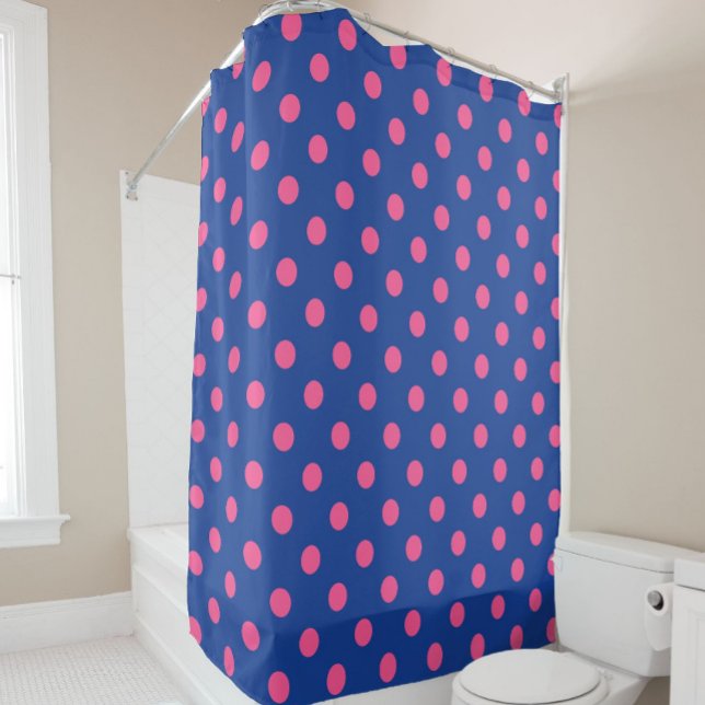 Pink On Blue Polka Dots Pattern Design (Creator Uploaded)