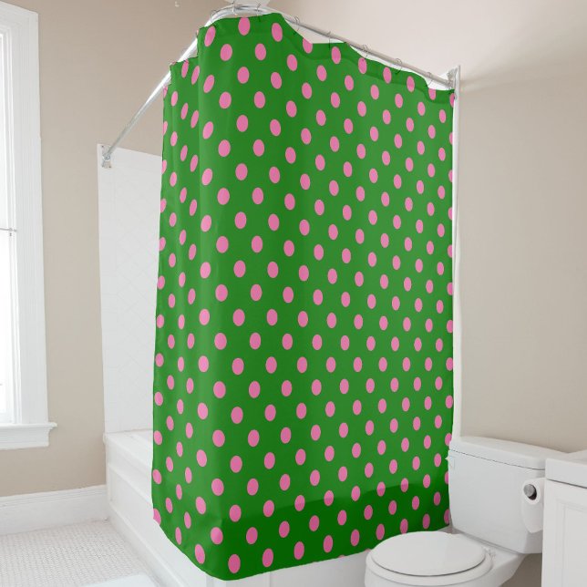 Pink On Green Polka Dots Pattern Design  (Creator Uploaded)