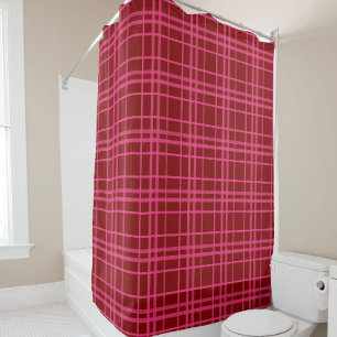 Pink On Maroon Red Tartan Plaid Pattern Design