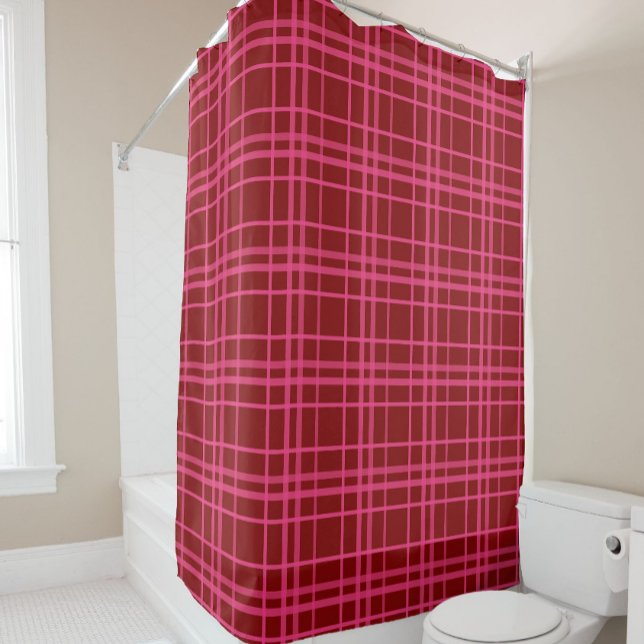 Pink On Maroon Red Tartan Plaid Pattern Design  (Creator Uploaded)