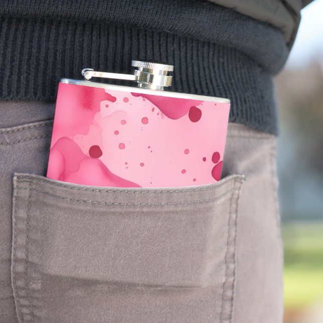 Pink on Pink Abstract Hip Flask (In Situ)