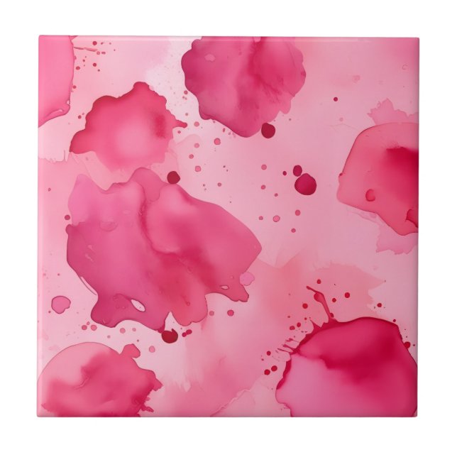Pink on Pink Abstract  Tile (Front)