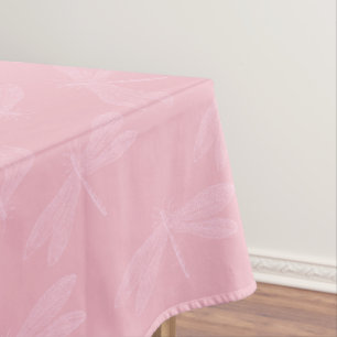Pink on Pink Elegant Spring Dragonfly Pattern Tablecloth