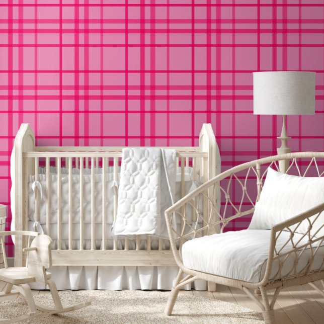 Pink On Pink Grid Line Plaid Design  Wallpaper (Creator Uploaded)