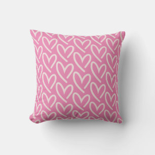 Pink on Pink Infused Hearts Throw Pillow