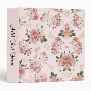 Pink on Pink Vintage Floral  Binder