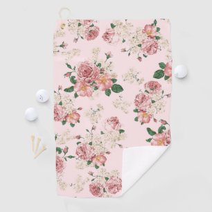 Pink on Pink Vintage Floral  Golf Towel